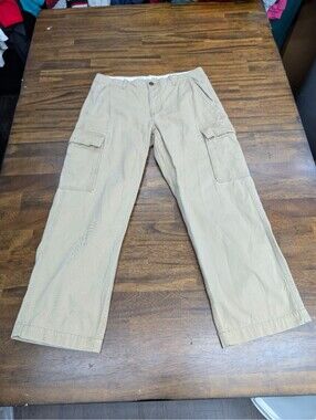 Cabela's Men's Khaki Cotton Canvas Cargo Pants 34x29